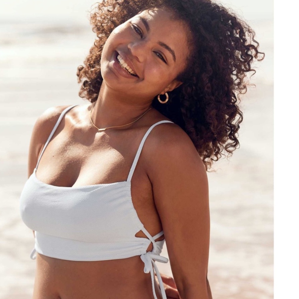 Aerie lace up longline bikini top